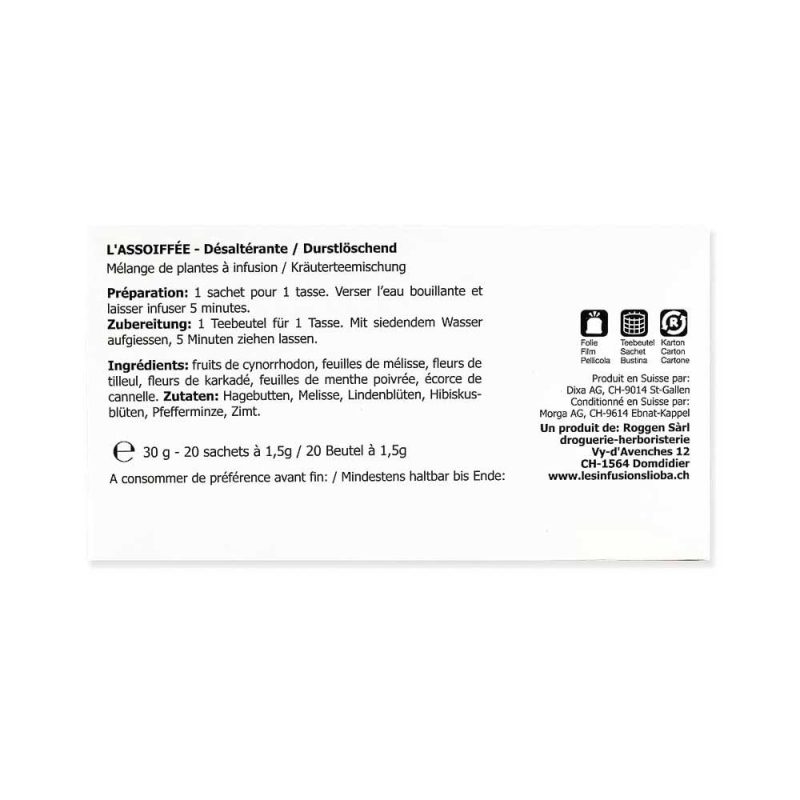 Infusion Lioba L’assoiffée – Désaltérante - boîte de 20 sachets