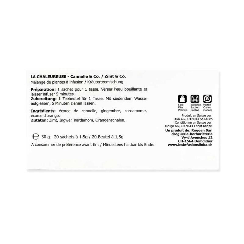 Infusion Lioba La chaleureuse – Cannelle & Co. - boîte de 20 sachets