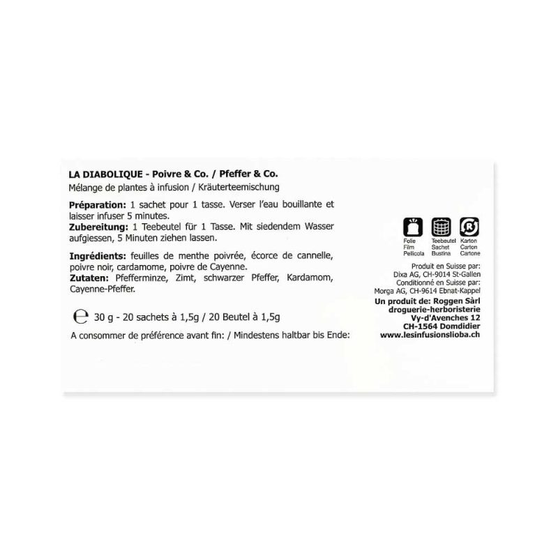 Infusion Lioba La diabolique – Poivre & Co. - boîte de 20 sachets