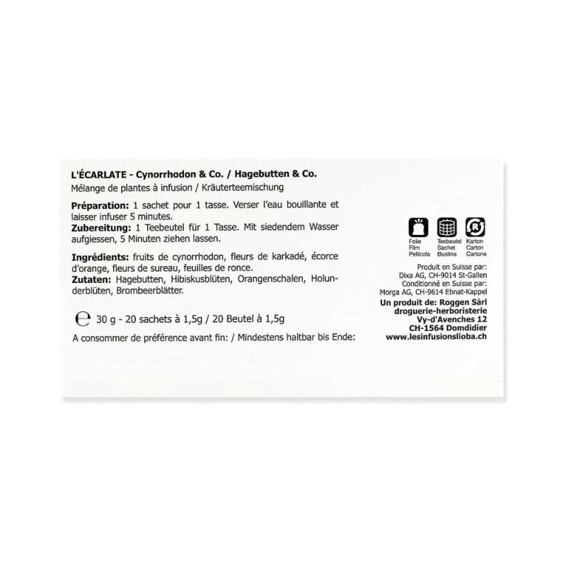 Infusion Lioba L’écarlate – Cynorrhodon & Co - boîte de 20 sachets