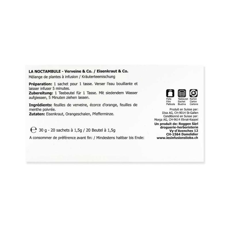 Infusion Lioba La noctambule – Verveine & Co. - boîte de 20 sachets