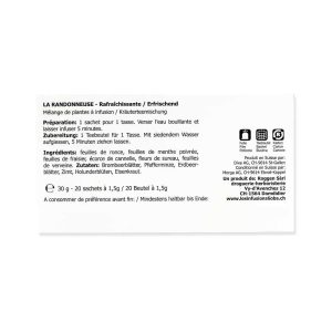 Infusion Lioba La randonneuse – Rafraîchissante - boîte de 20 sachets